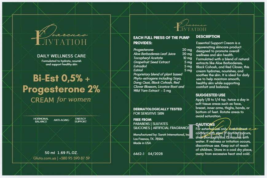 Bi-Est 0,5% + Progesterone 2% крем GLUTA0002 фото